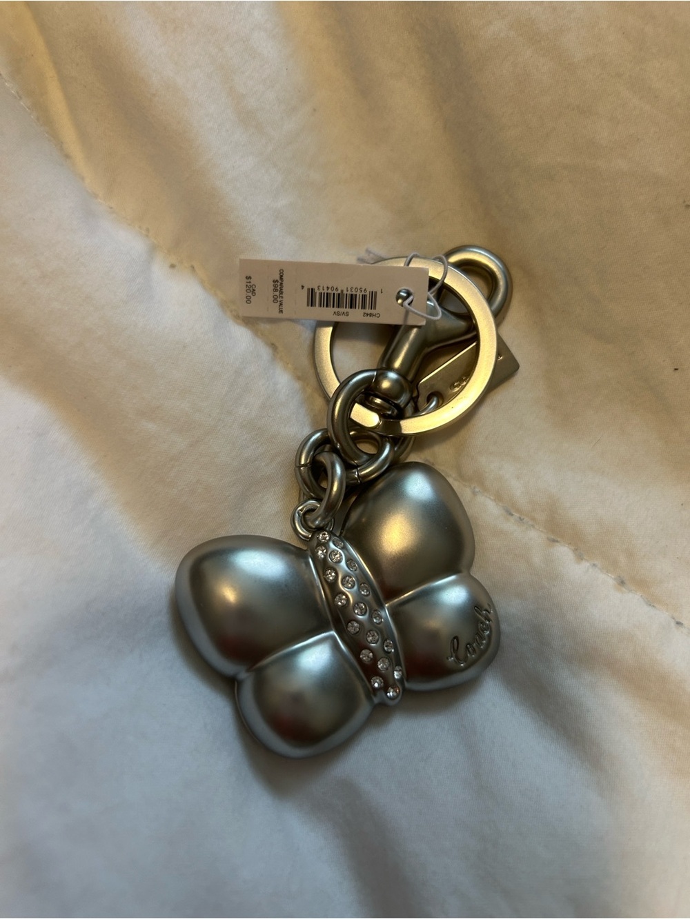 Coach Silver Butterfly Key Charm